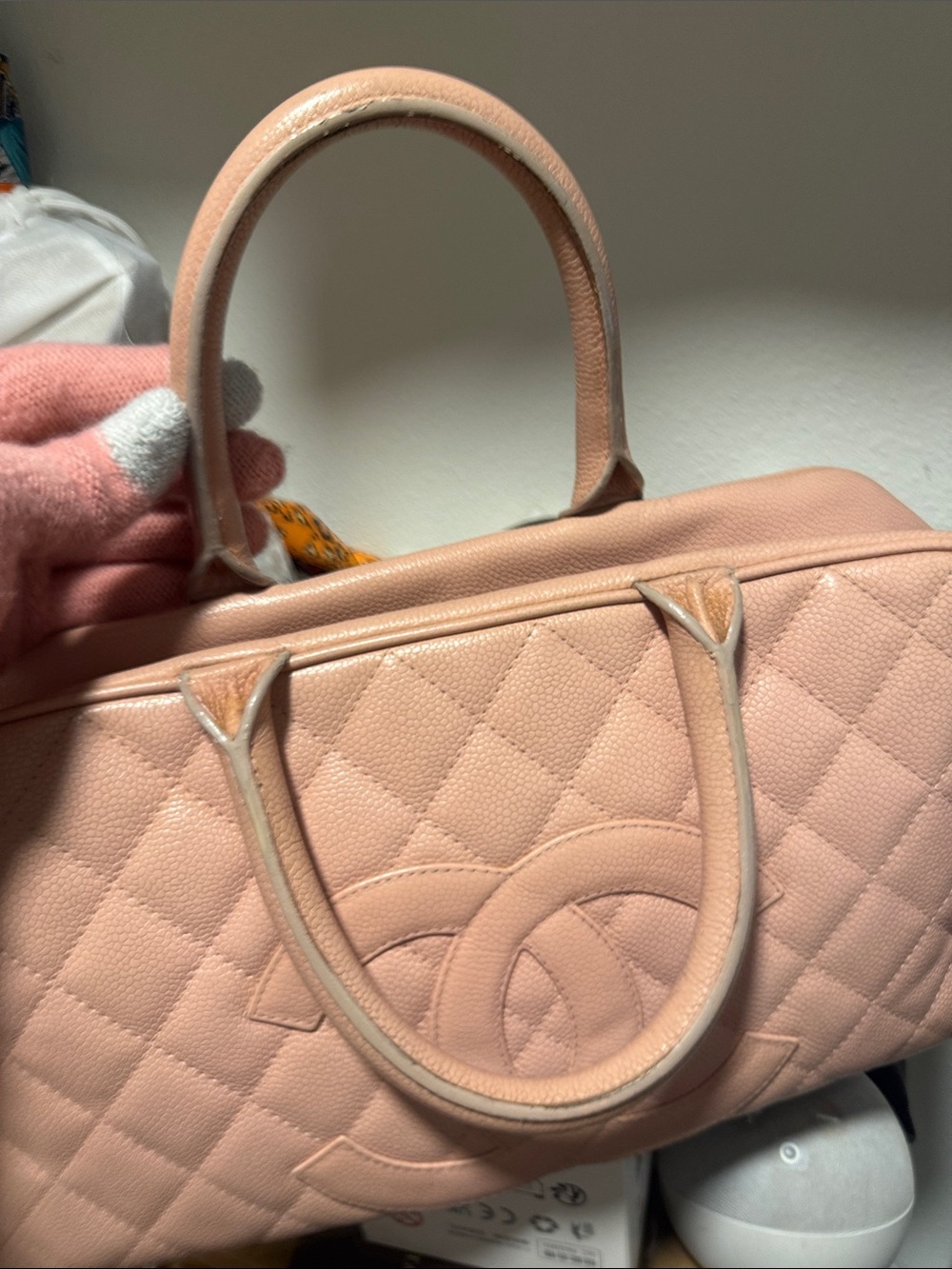 Chanel pink quilted caviar leather bowling bag - Picture 15 of 17